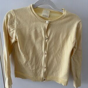 Zara Light Butter Yellow Kids Girl 7Y Cardigan Fine Knit Casual Cottagecore